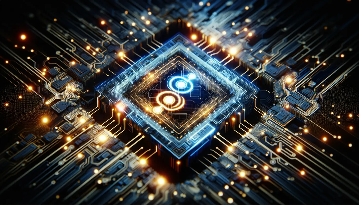 AWS logo, NVIDIA logo, supercomputer circuitry, glowing AI neural network